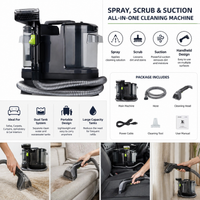 Carpet cleaner with integrated spray and suction system
