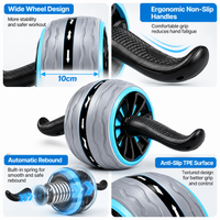 Spring-assisted abdominal trainer designed to support the return phase of rolling exercises.