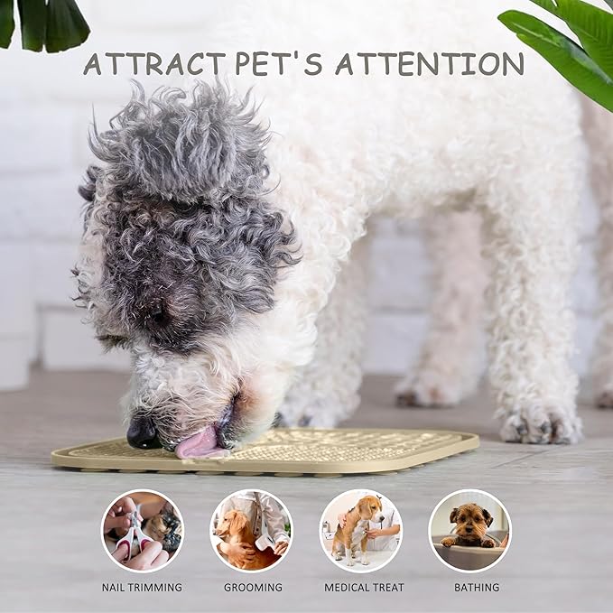 Square pet licking mat for dogs and cats