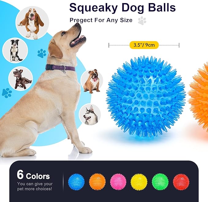 Close-up of a squeaky dog ball toy