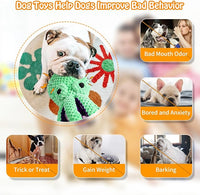 Built-in squeaky sound design on a plush dog toy