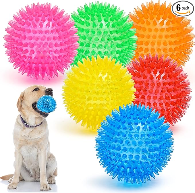 squeaky spikey dog toy balls for puppies and dogs