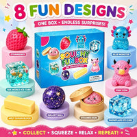 Squishy gift box set with multiple designs