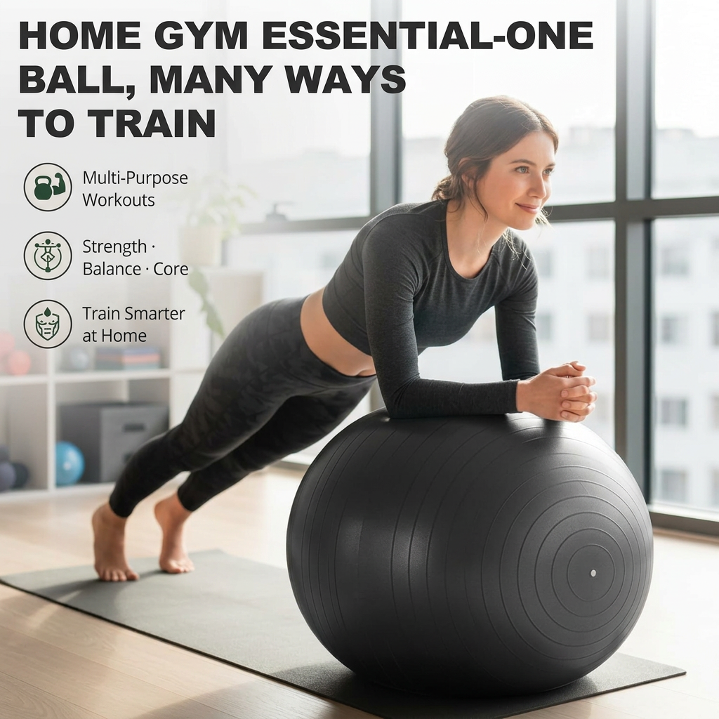 Stability ball with textured surface for regular exercise use