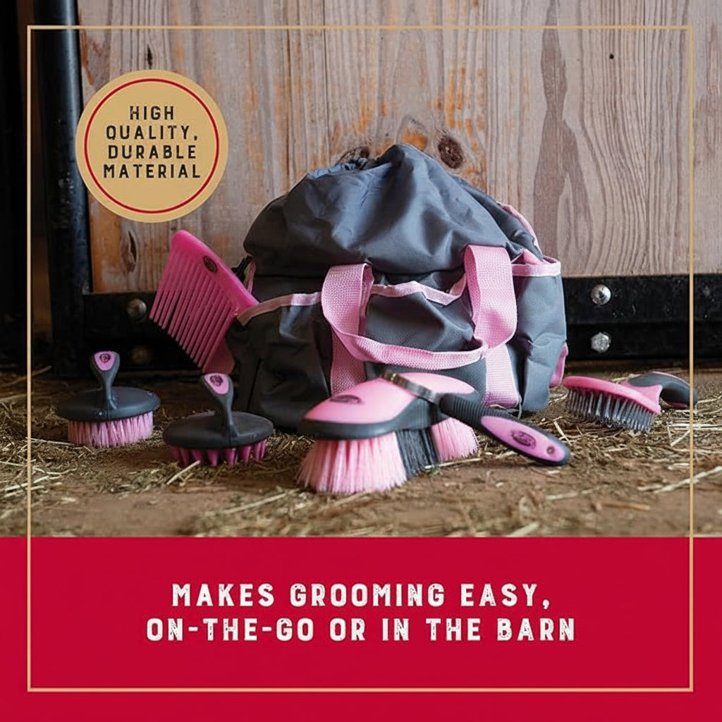 Stable care grooming set for horses