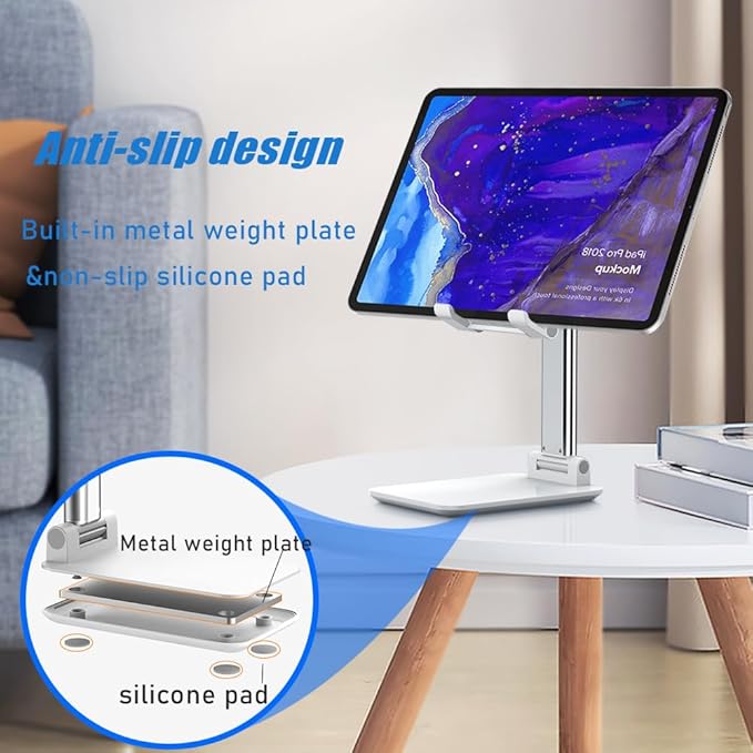 Stable desk mobile holder white compact design