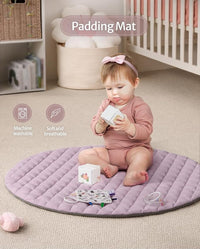 Stage-based baby activity mat for supervised floor play