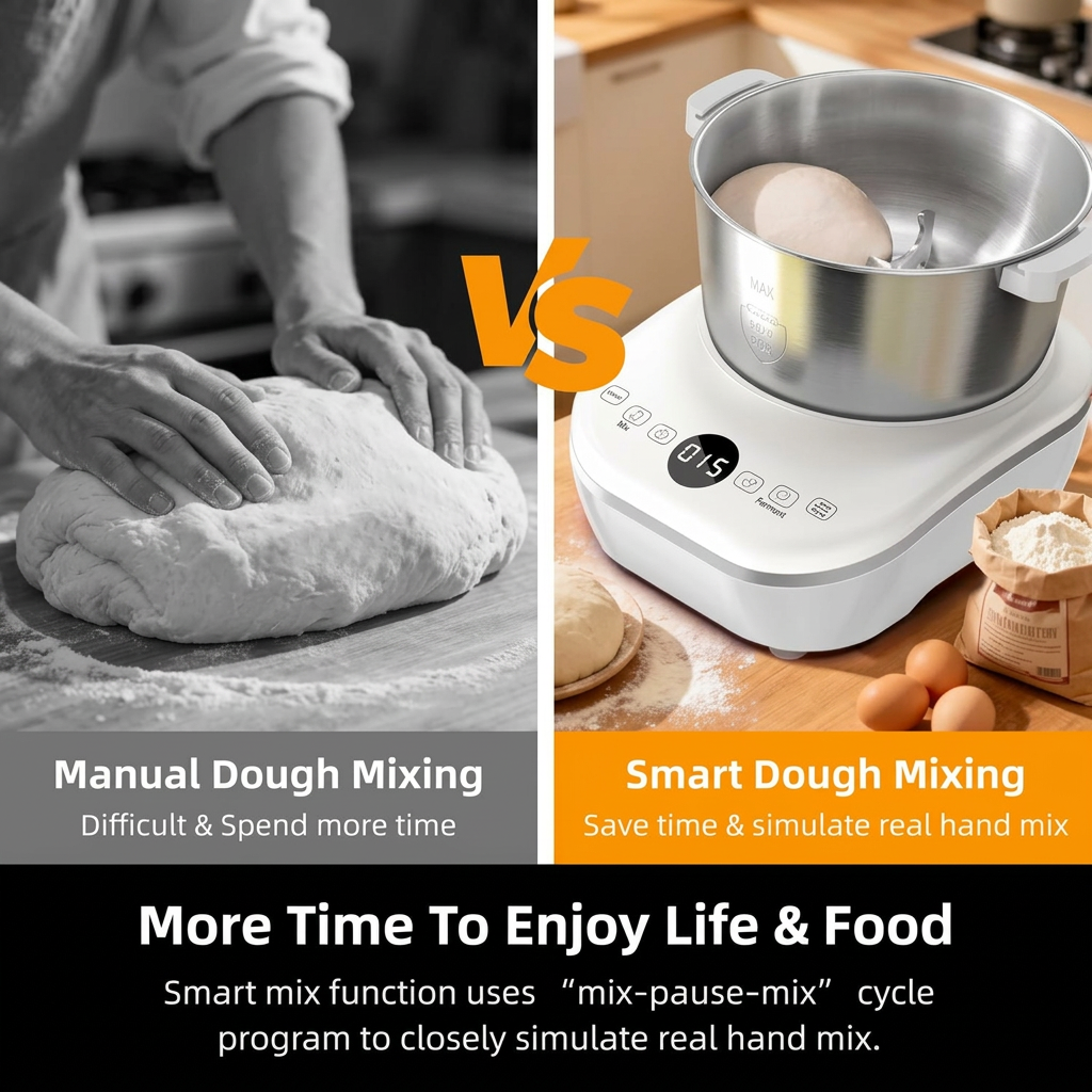 Dough maker with 304 stainless steel mixing bowl