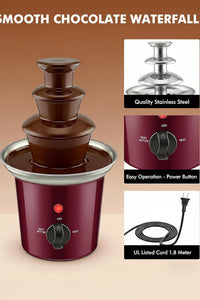 Chocolate fountain with stainless steel base bowl