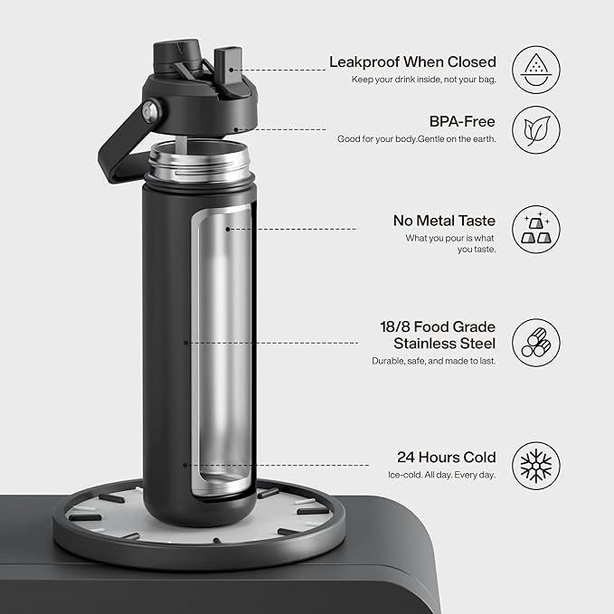 Stainless steel hydration flask for gym travel and outdoor activities