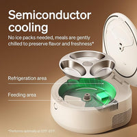 Stainless steel bowl section of smart pet feeder