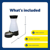 Removable stainless steel bowl on a pet water dispenser
