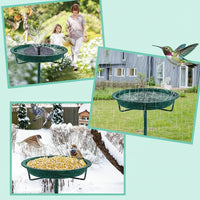 Metal bird bath suitable for small birds, garden, patio, yard, and lawn use.