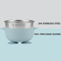 Stainless steel plate with silicone suction base design