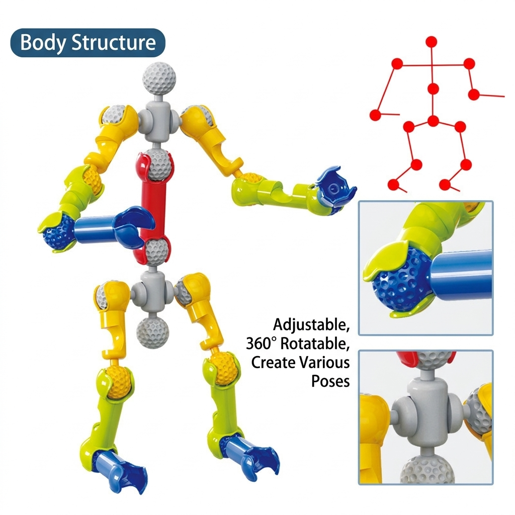 stem building stick puzzle toy for educational learning and development