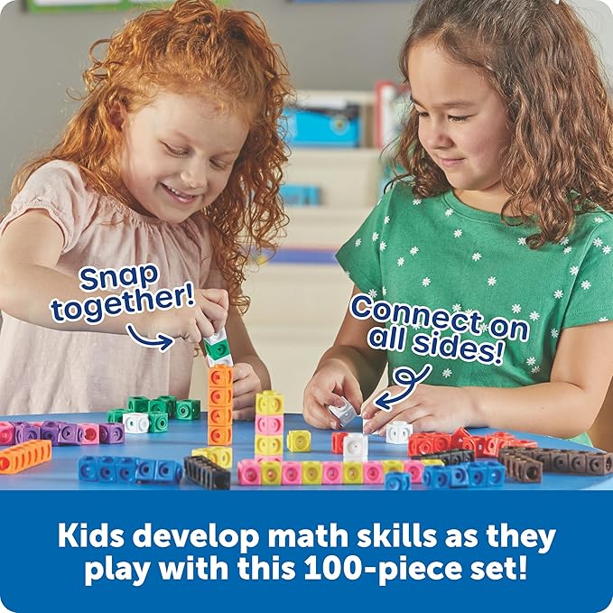 STEM math manipulatives for kids with interlocking cubes for counting, sorting and patterns
