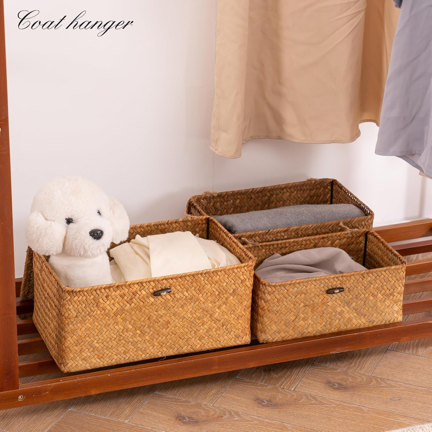 storage basket with lid for living room and bedroom decor