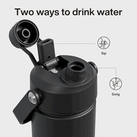 Sports water bottle with straw lid for easy sipping on the go