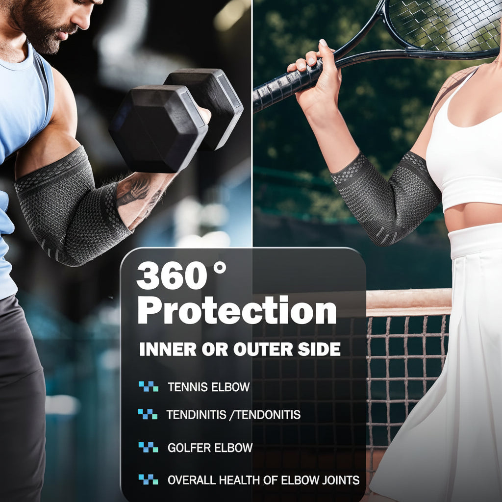 Stretch elbow support sleeves for gym sessions