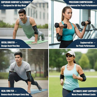 Stretch elbow support with flexible fit