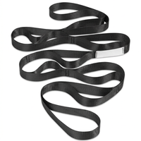 Stretching strap with loops for flexibility training and physical therapy exercises