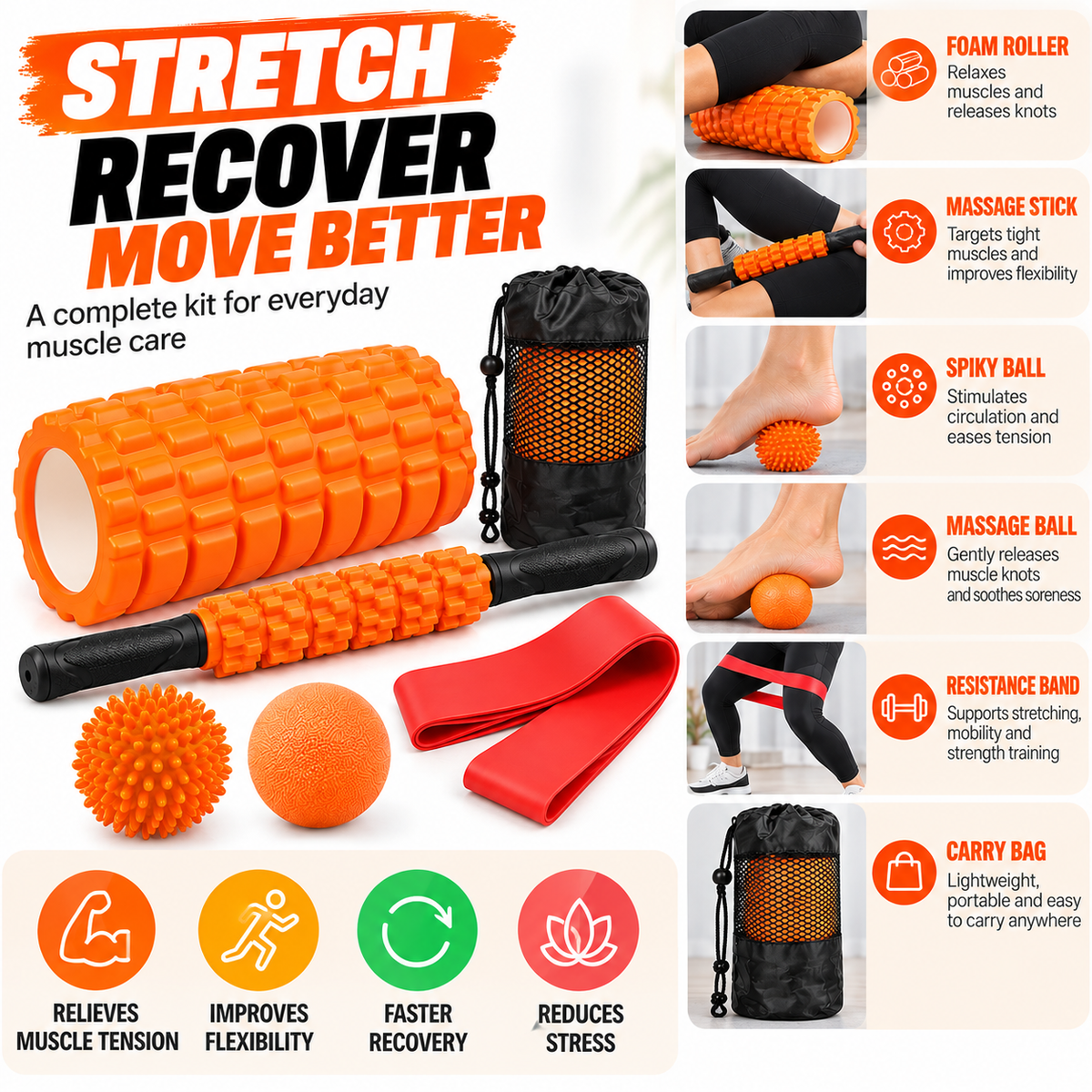 Fitness stretching strap suitable for controlled flexibility and yoga routines.