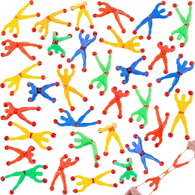 50PCS stretchy wall climbers for kids, fun climbing man sticky toys