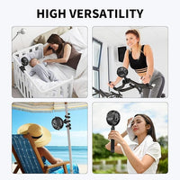 portable stroller fan with 360 degree adjustable head for airflow