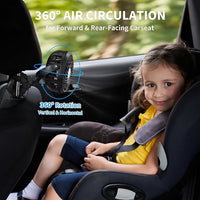 clip on baby fan attached to car seat and crib for cooling