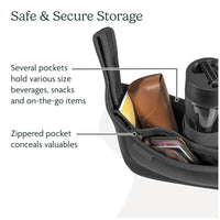 stroller organizer with dual beverage holders for bottles and cups