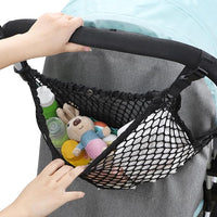 Universal Fit Stroller Organizer, Polyester Net Mesh Bag for Diapers, Bottles, Snacks