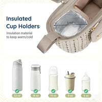 stroller organizer insulated cup holder with thermal lining for keeping drinks warm or cold