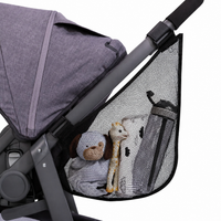 Side sling organizer filled with a water bottle and a baby blanket