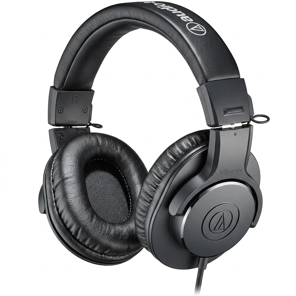 professional studio monitor headphones black