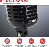 Studio Recording Vocal Microphone In Black Retro Design