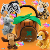 Stuffed Jungle Animal Toys Soft Plush Set