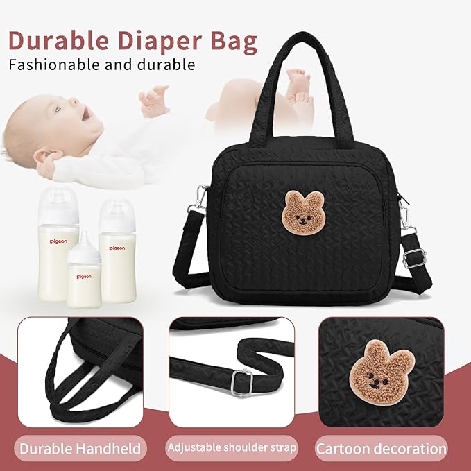 Stylish small diaper bag for moms with adjustable strap