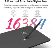 Battery-free stylus pen used on graphic drawing tablet surface