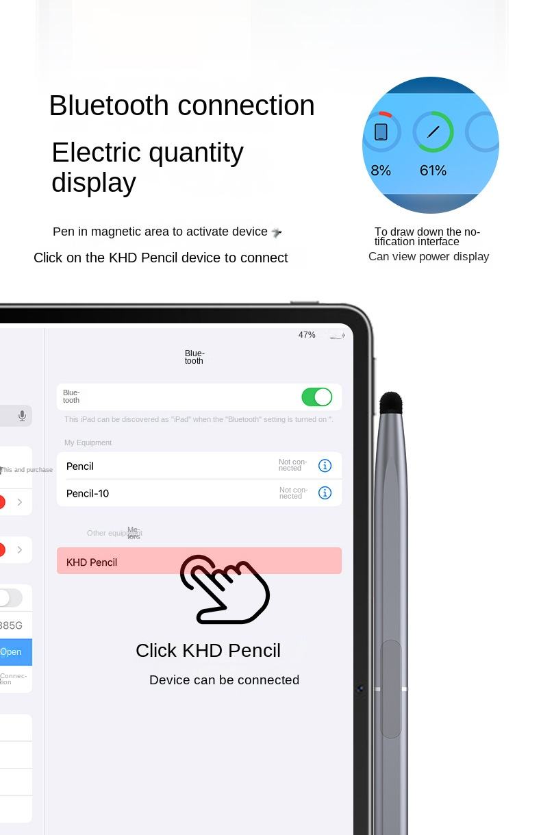 Rechargeable stylus pen used for digital writing on a compatible tablet