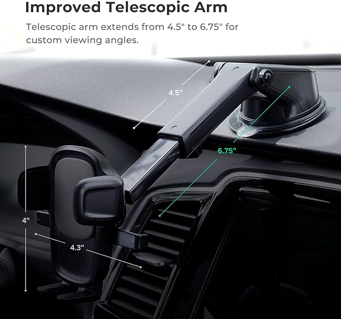 Suction cup phone holder with strong grip for stable mounting
