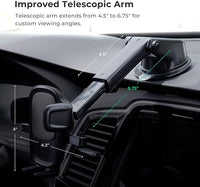 Suction cup phone holder with strong grip for stable mounting