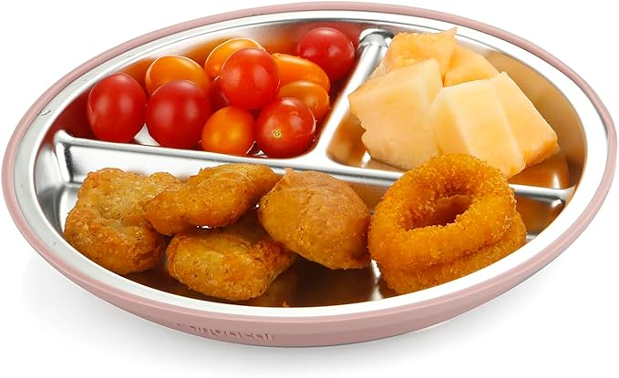 Suction plate and bowl set for supervised mealtime use