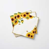 Sunflower birthday party supplies with paper plates cups and cutlery