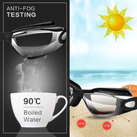 Swim cap, nose clip, and earplugs for added protection and comfort