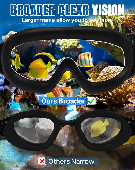 Swim goggles for kids with adjustable strap and soft silicone gaskets