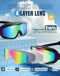 Leak-proof swimming goggles with adjustable strap for men and women