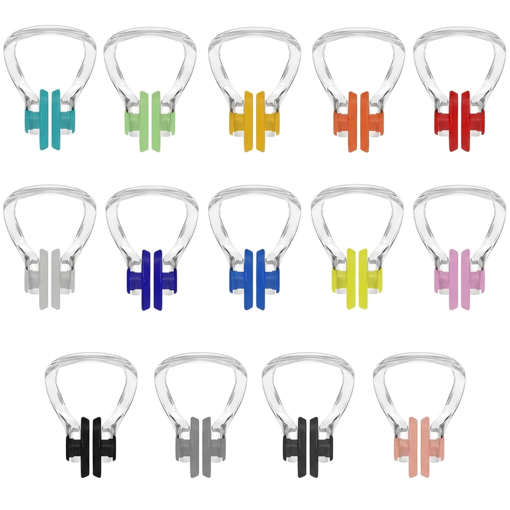 14 Pack Swimming Nose Clips Multi Color Waterproof Silicone