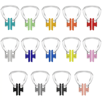 14 Pack Swimming Nose Clips Multi Color Waterproof Silicone