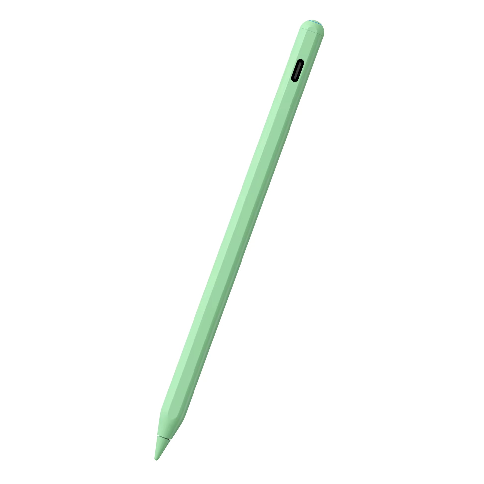 Mint blue active stylus used for writing digital notes on a compatible tablet