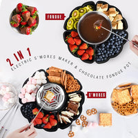 Tabletop electric s’mores maker with detachable serving trays